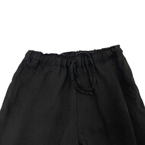Onam Studio 100% Linen Pull-On Pants Pockets Relaxed Lagenlook Black size Small - Picture 2 of 8